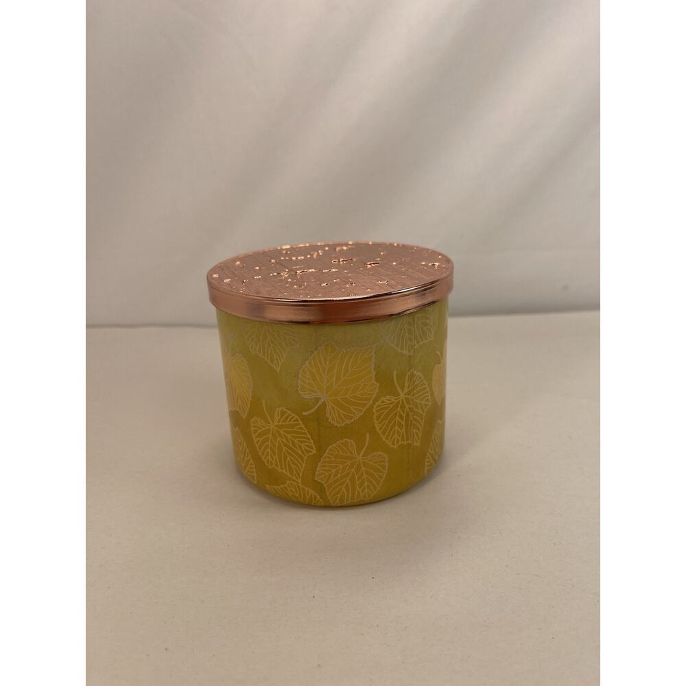 Bath & Body Works Leaves 3-Wick Candle – Scented Luminary w/ Copper Lid - Picture 2 of 5